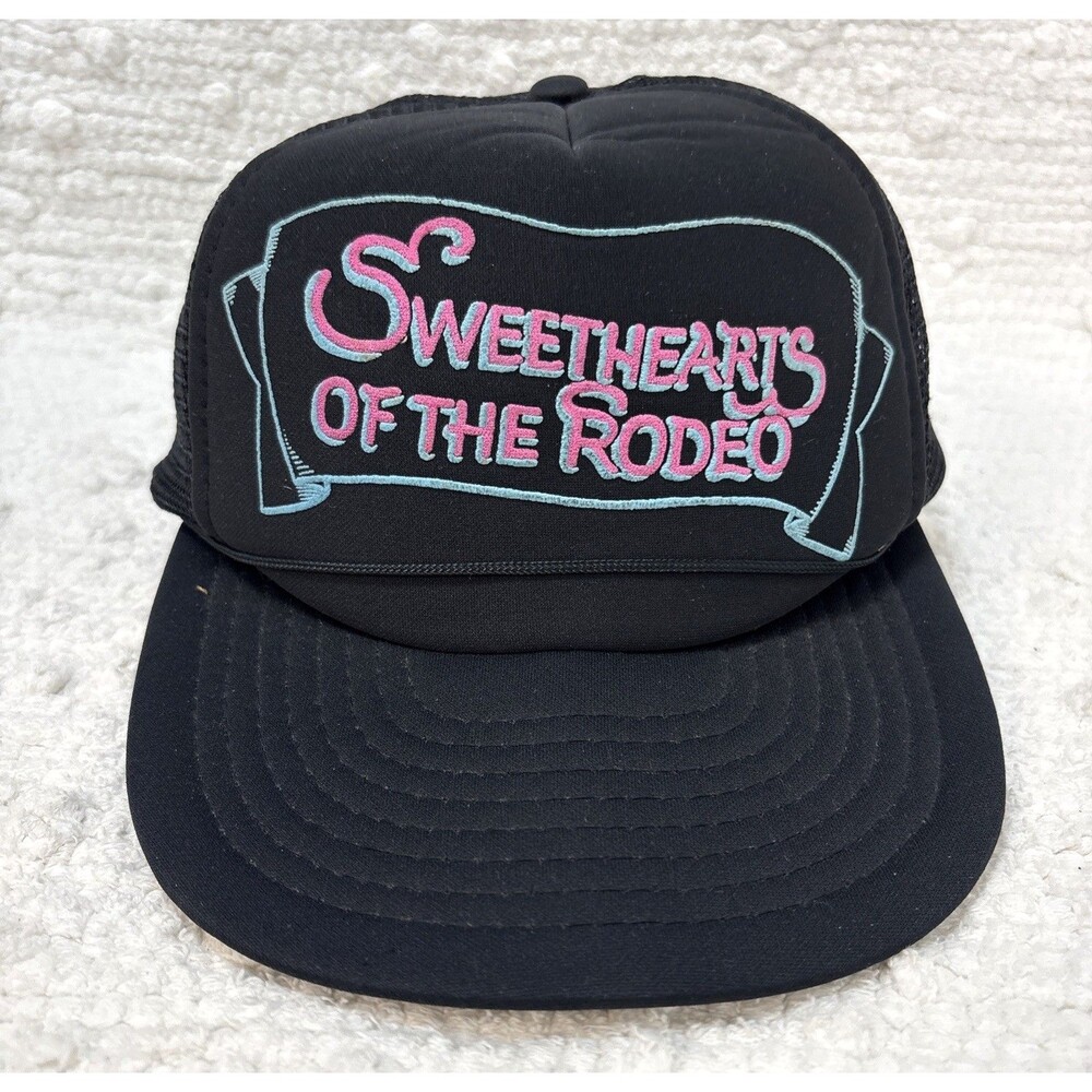 Sweethearts of the Rodeo Baseball Cap Hat Snapback Western Cowgirl Black Mesh